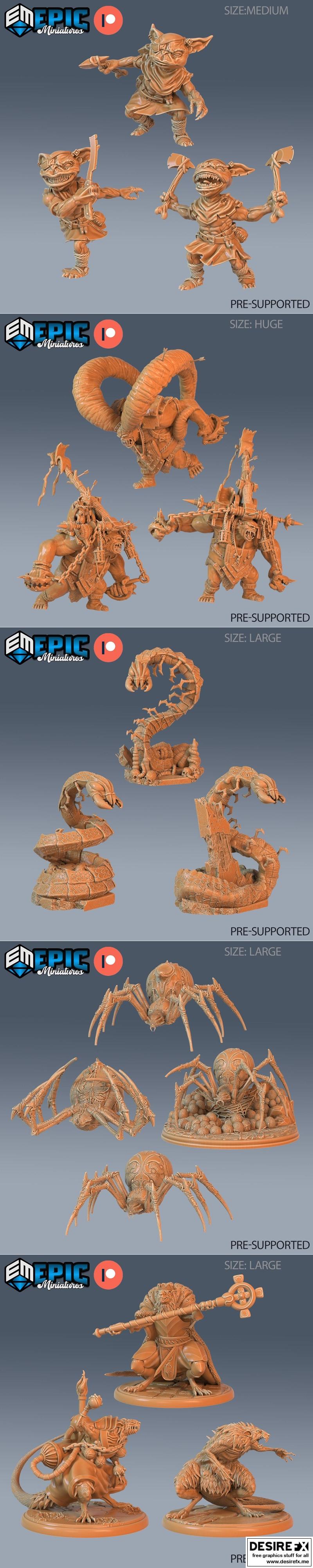 史诗迷你模型——地底矮人洞窟3D打印模型|Epic Miniatures – Goblin Caves – 3D Print Model STL