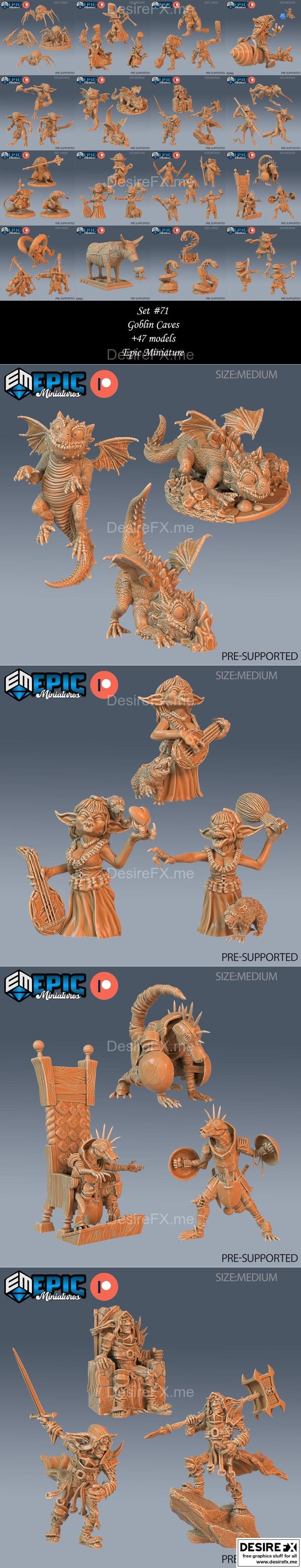 史诗迷你模型——地底矮人洞窟3D打印模型|Epic Miniatures – Goblin Caves – 3D Print Model STL