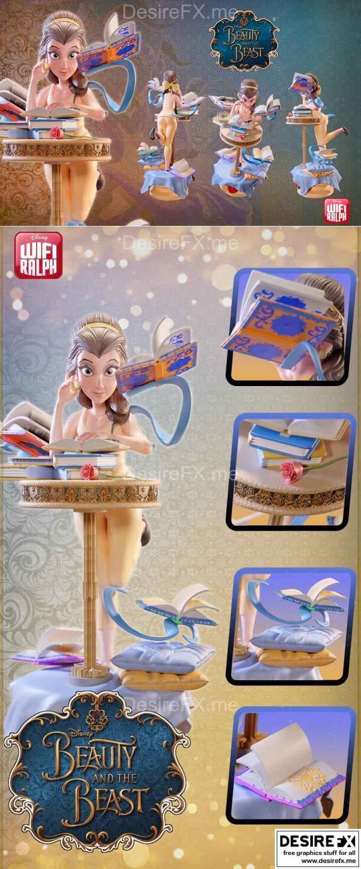 贝儿——美女与野兽——3D打印模型|Belle – Beauty and the Beast – 3D Print Model STL