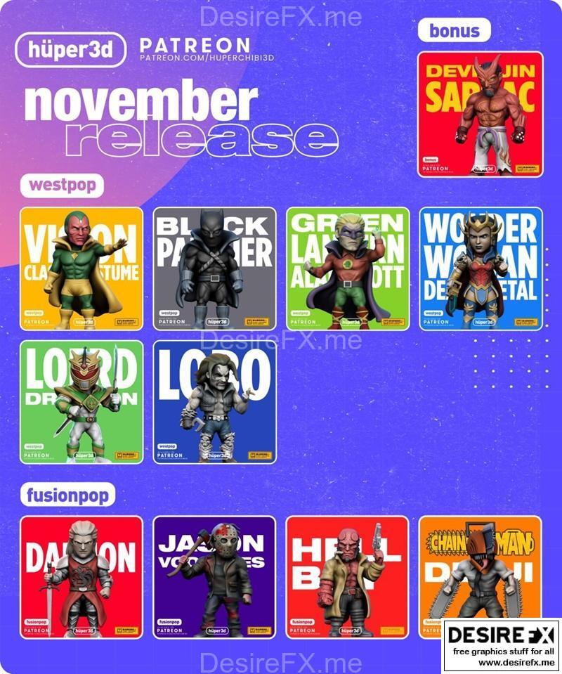 Huper3D 11月2022作品：3D打印模型-Stl文件|Huper3D November 2022 – 3D Print Model STL