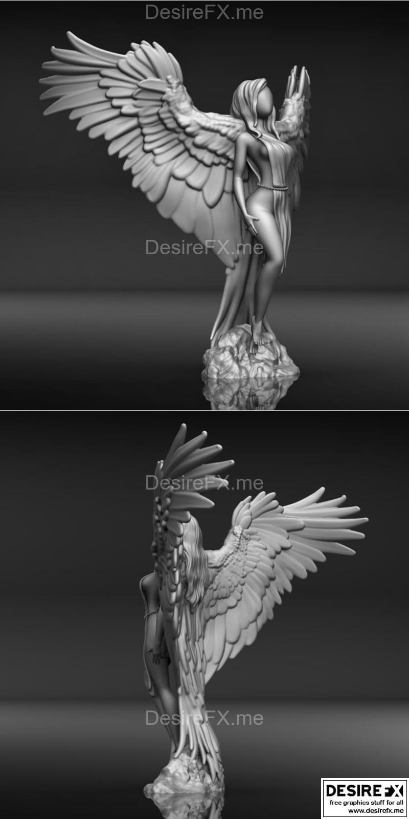 缥缈天使雕像 - 3D打印模型 STL|Ethereal Angel Statue – 3D Print Model STL