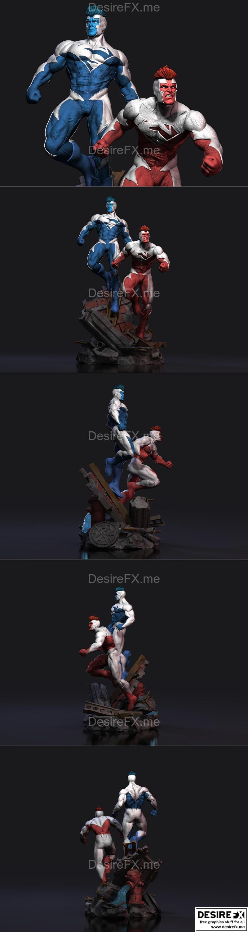 超级英雄红蓝战衣 3D打印模型|Superman Red and Blue – 3D Print Model STL