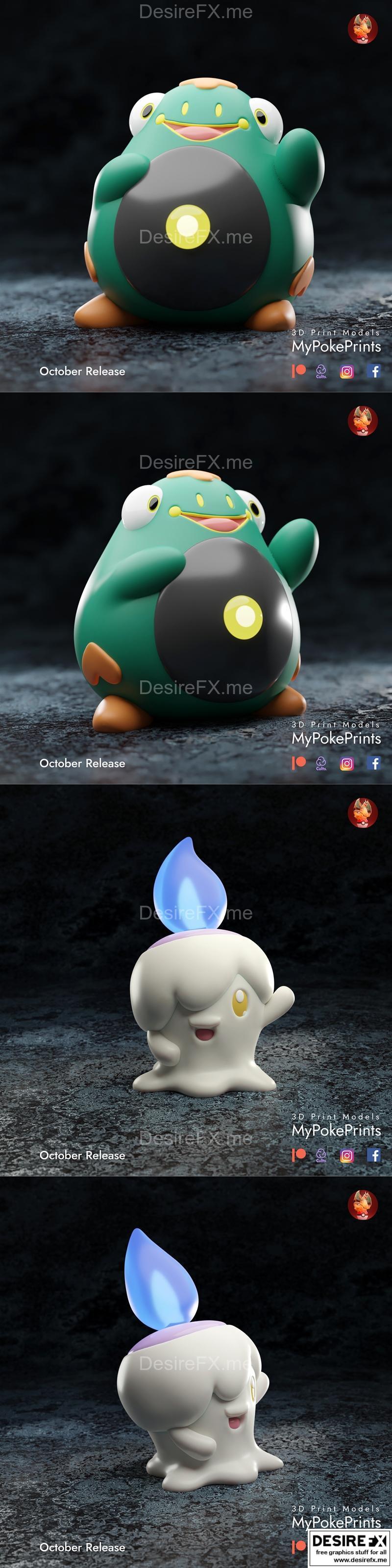 Bellibolt与Litwick 3D打印模型|Bellibolt and Litwick – 3D Print Model STL