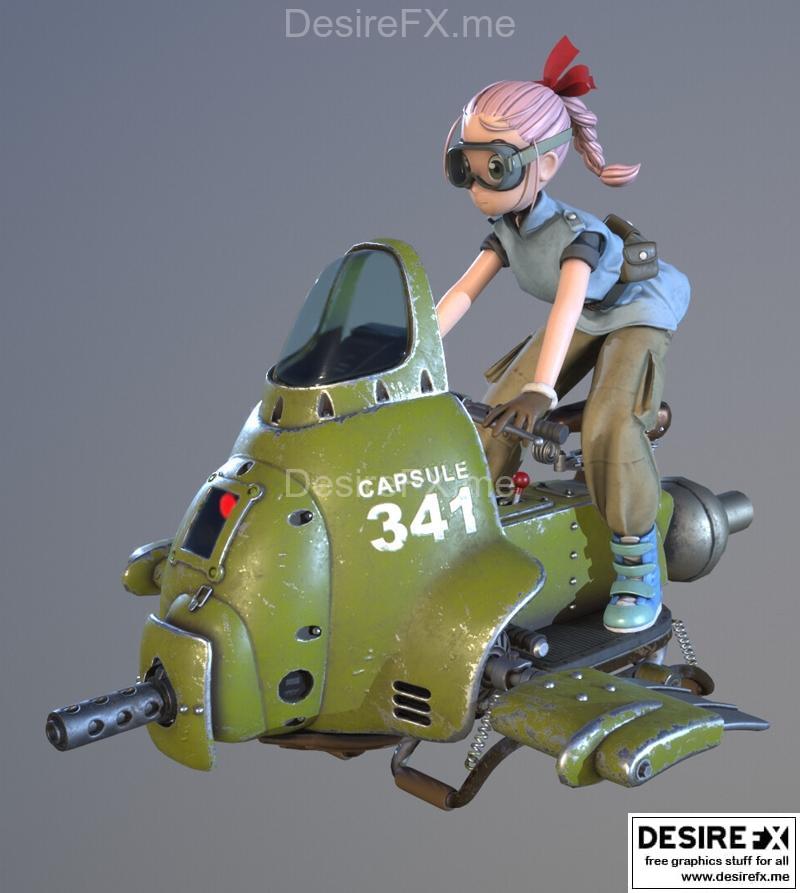 巴尔玛与胶囊341——3D打印模型|Bulma and Capsule 341 – 3D Print Model STL