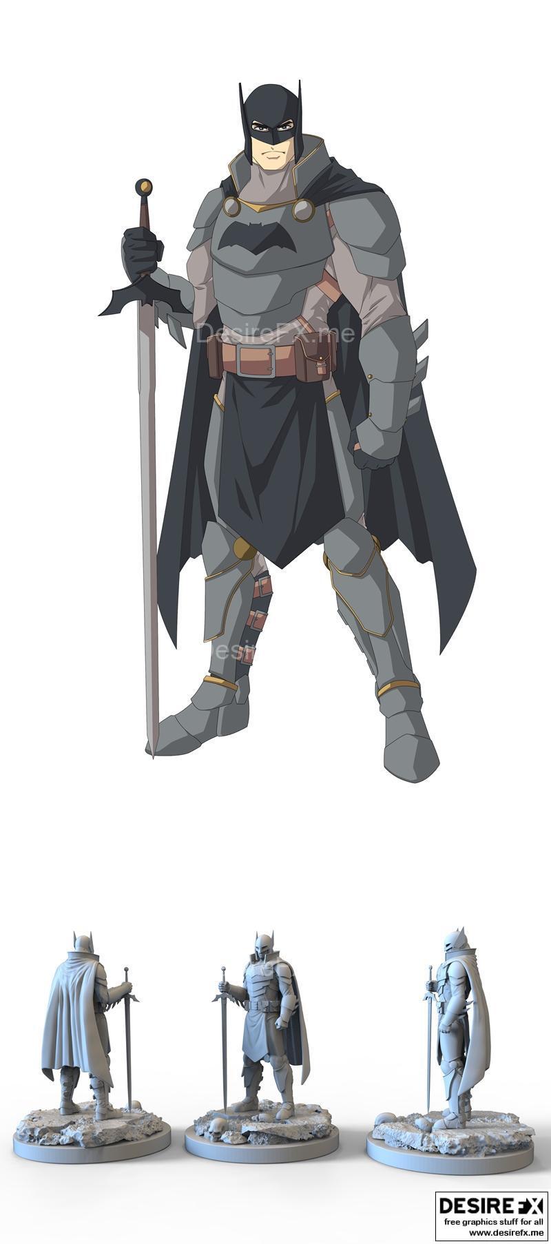 中世纪蝙蝠侠3D打印模型|Medieval Batman Statue – 3D Print Model STL