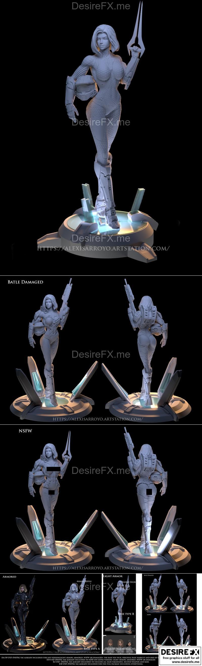 亚历克丝·阿罗约 - 女性Master Chief - 3D打印模型|Alexis Arroyo – Female Master Chief All – 3D Print Model STL