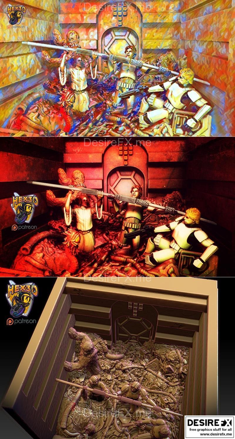 Hex3D 垃圾压缩机 3D打印模型|Hex3D – Trash Compactor – 3D Print Model STL