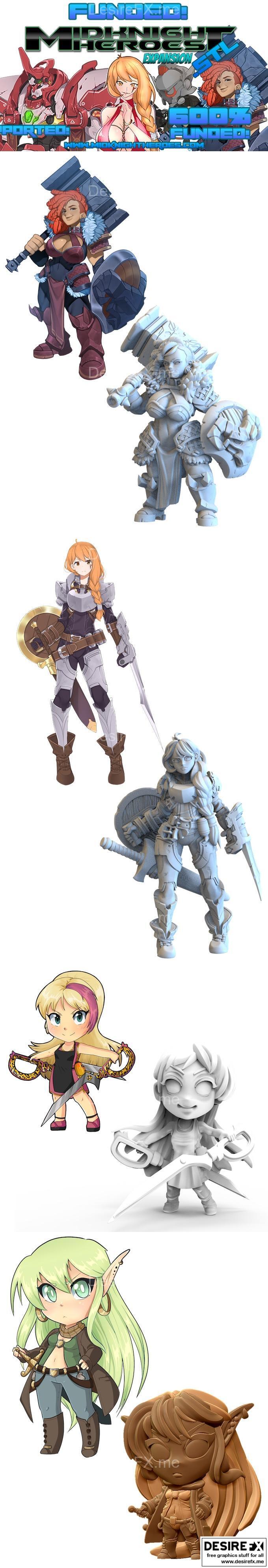 午夜英雄扩展包 - 3D打印模型|Midknight Heroes Expansion – 3D Print Model STL