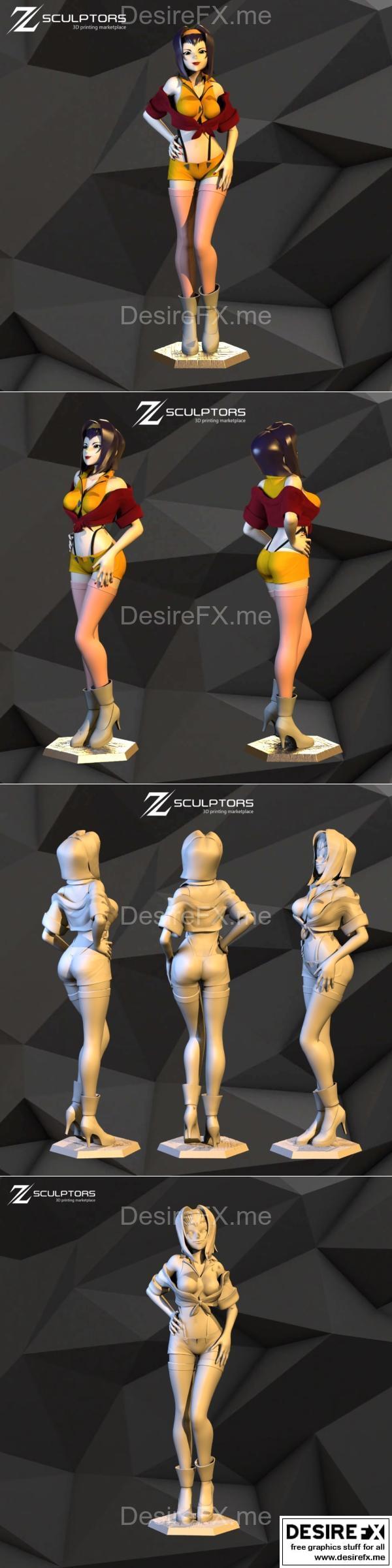 《赛博朋克太空歌姬Faye Valentine 3D打印模型》|Cowboy Bebop Faye Valentine – 3D Print Model STL
