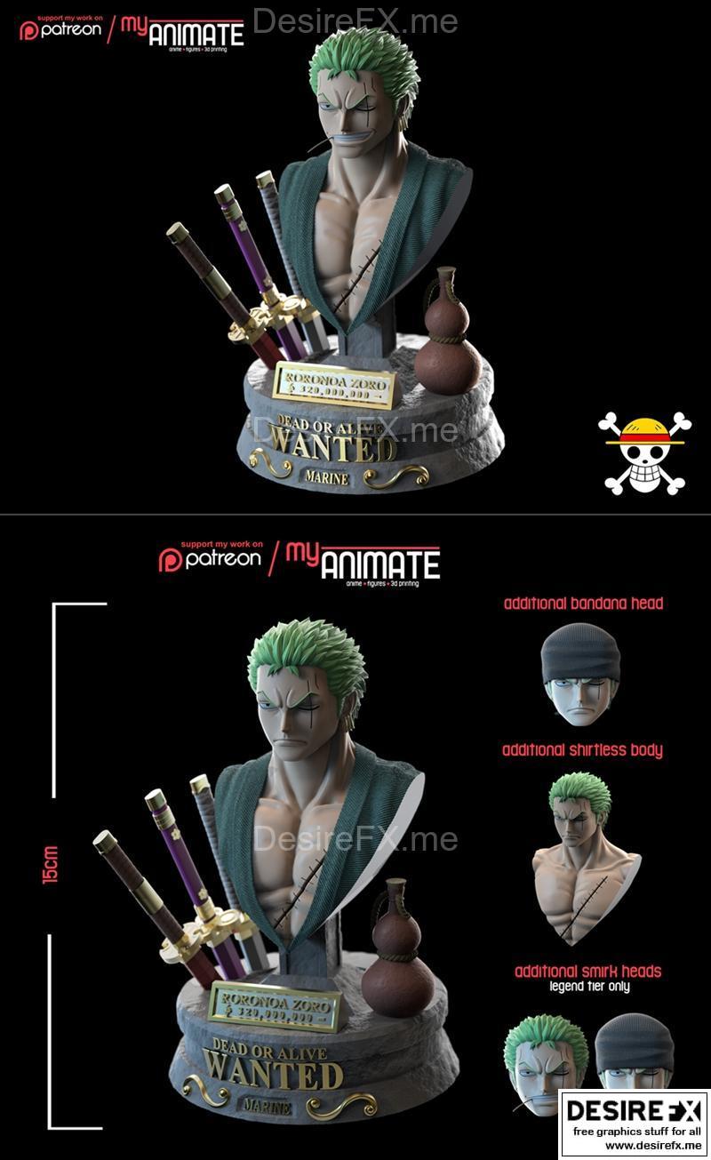 Zoro 3D打印模型|Zoro Bust – 3D Print Model STL