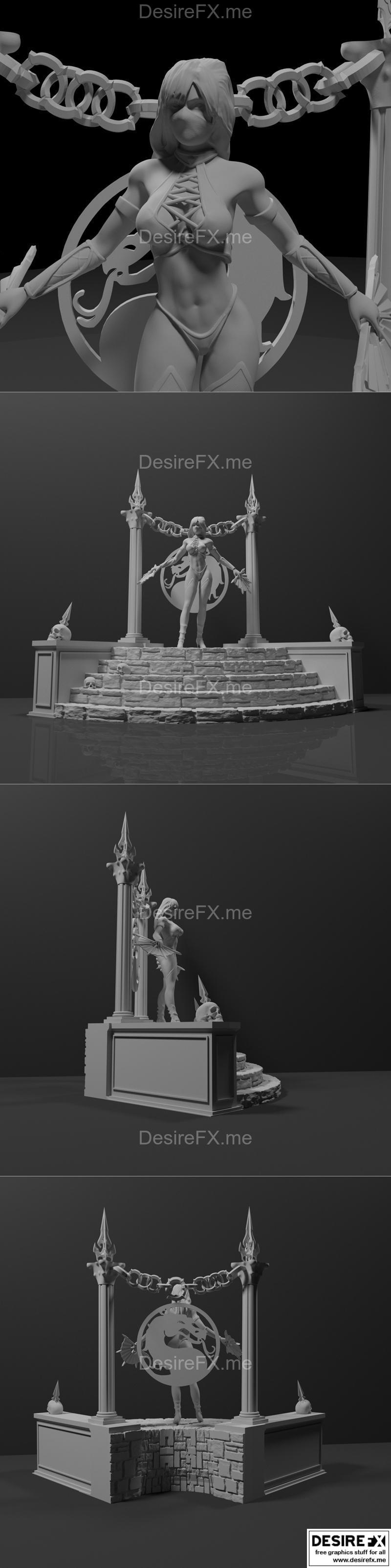 Mortal Kombat 3D打印模型：Kitana角色立体打印版|Kitana Mortal Kombat Character – 3D Print Model STL