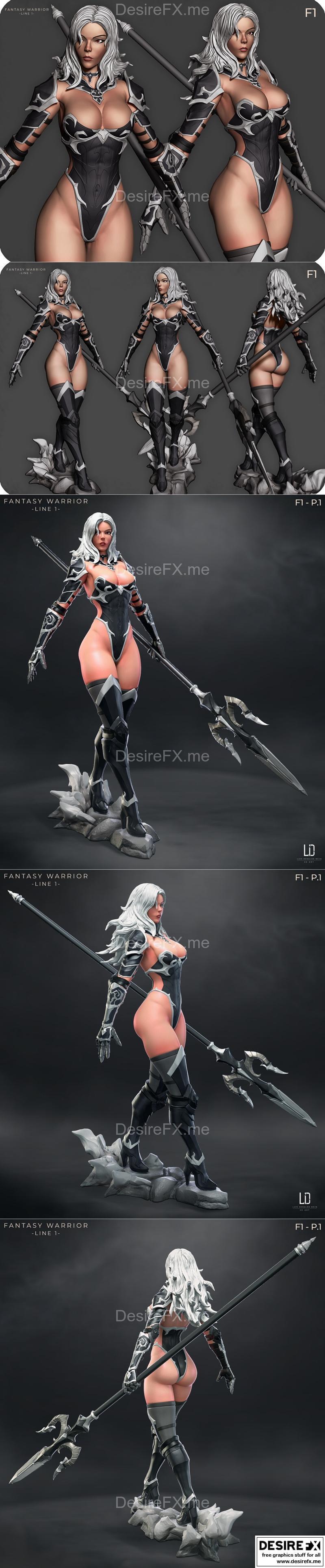 奇幻战士 Jhiana F1 3D打印模型|Fantasy Warrior – Line 1 – Jhiana F1 – P.1 – 3D Print Model STL