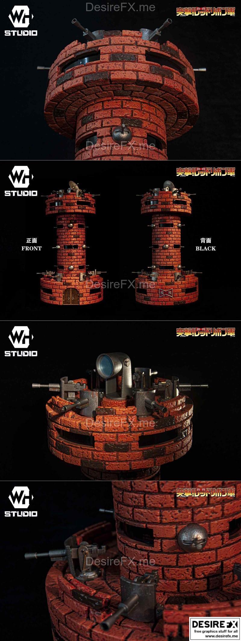 红心联盟肌肉塔模型 3D打印版|Red Ribbon Army Muscle Tower – 3D Print Model STL