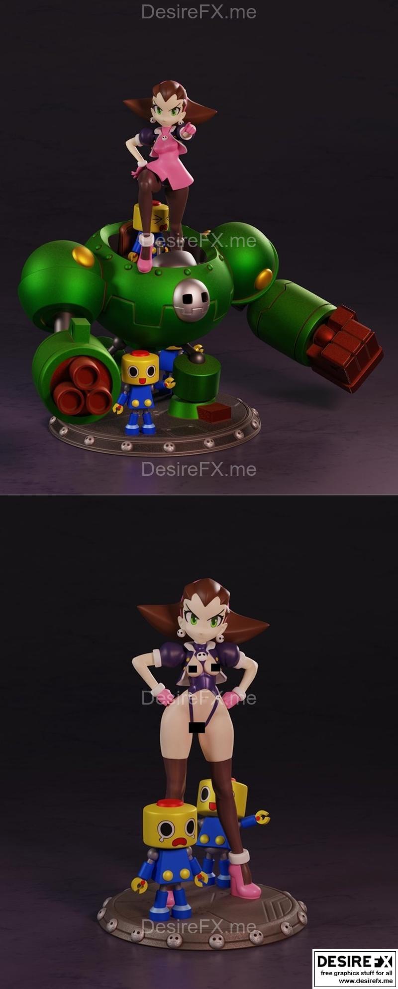 PolyBitsArt - 特隆·邦内 - 3D打印模型|PolyBitsArt – Tron Bonne – 3D Print Model STL