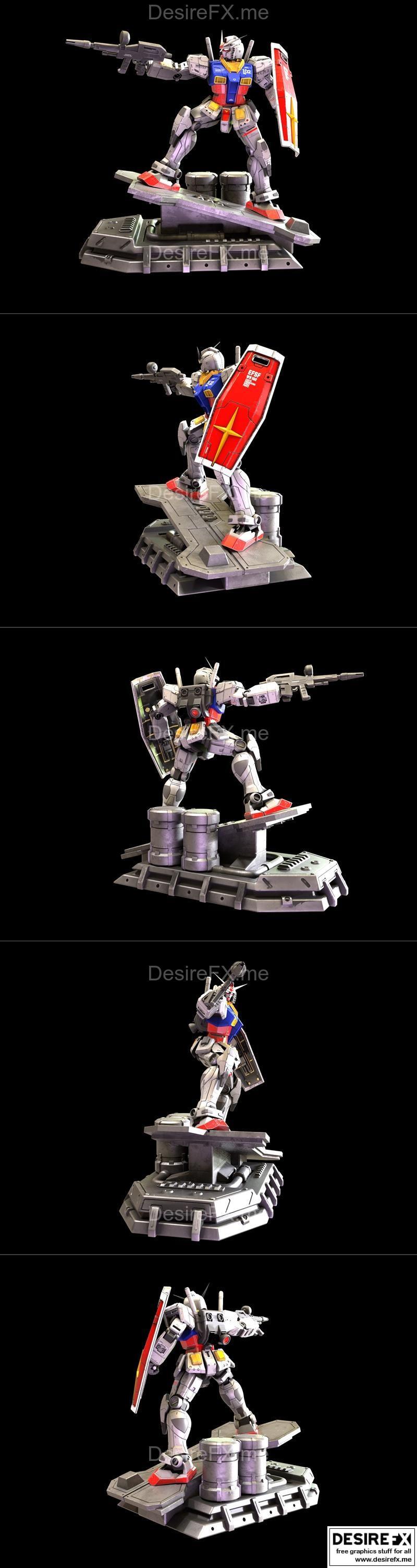 RX78高达 3D打印模型|RX78 Gundam Statue – 3D Print Model STL