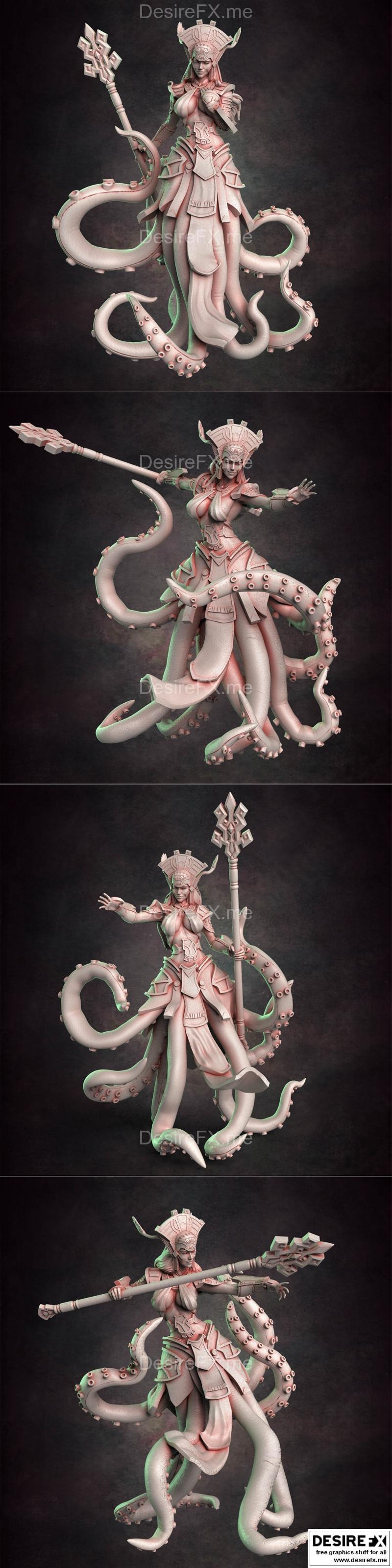 红土收藏 - 蔡艾莉亚法师 01-04 - 3D打印模型|Red Clay Collectibles – Cecaelia Wizard 01-04 – 3D Print Model STL