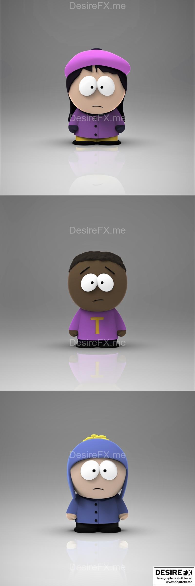 南方公园 - 温迪与托尔金纪念币 - 克雷 3D打印模型|South Park – Wendy and Tolkien Token and Craig – 3D Print Model STL