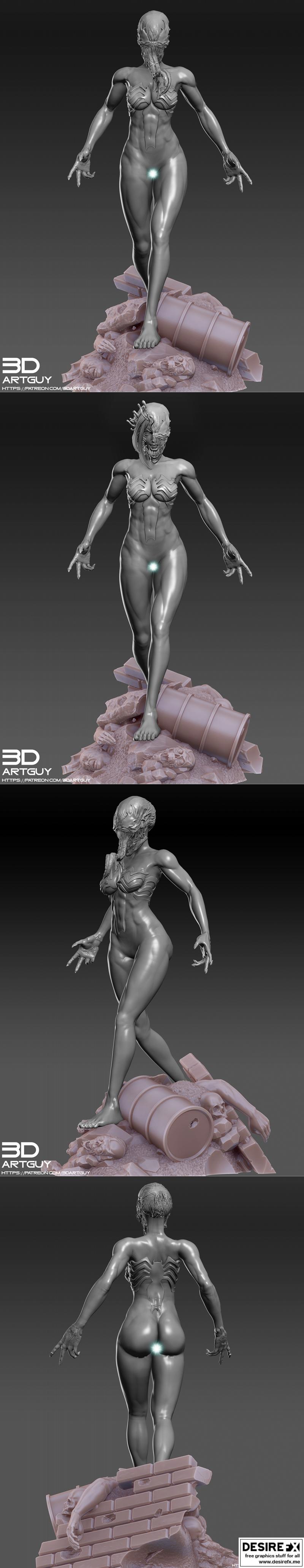 3D打印模型：她毒蛇——She Venom角色雕塑|3DArtGuy – She Venom – 3D Print Model STL