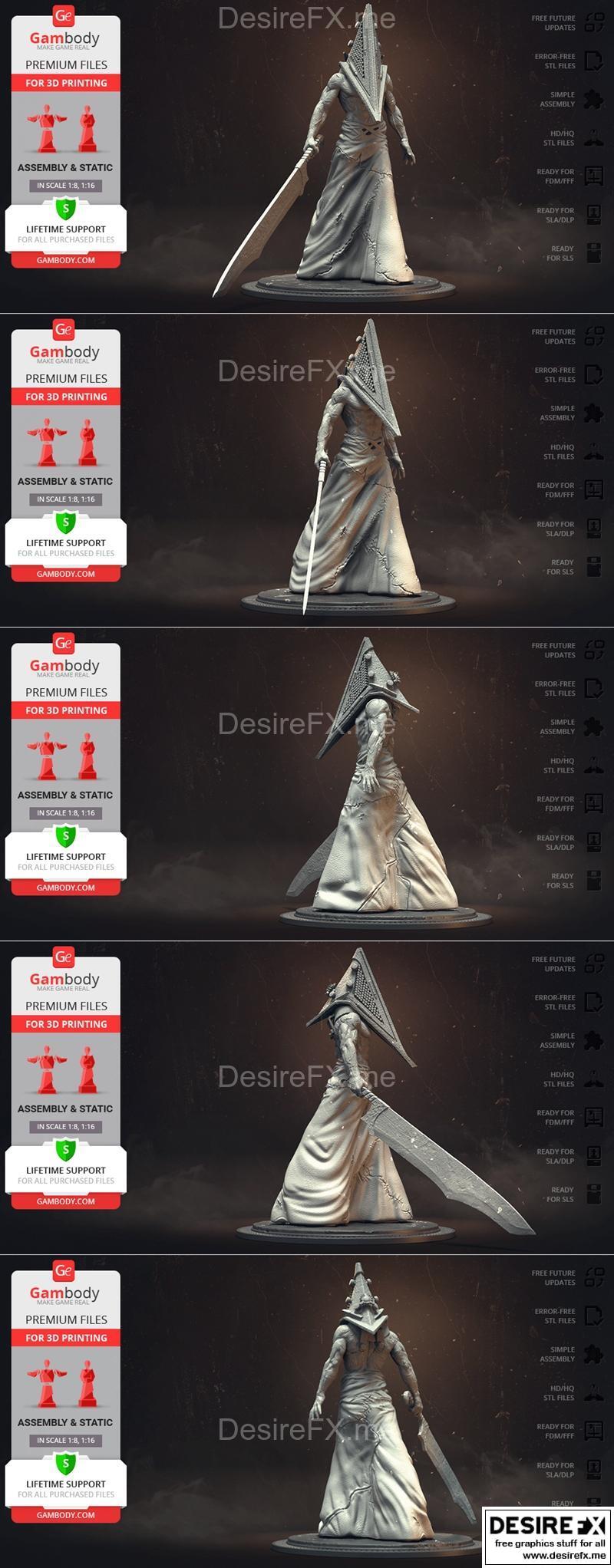 Gambody - 金字塔头 - 3D打印模型|Gambody – Pyramid Head – 3D Print Model STL