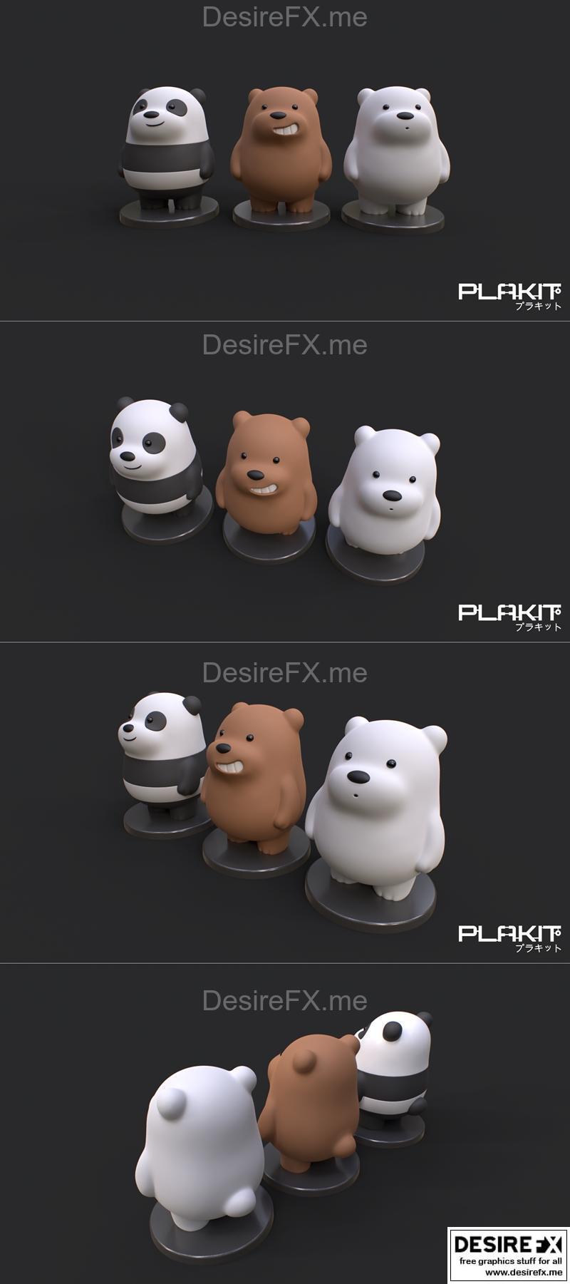 We Bare Bears 3D打印模型|We Bare Bears – 3D Print Model STL