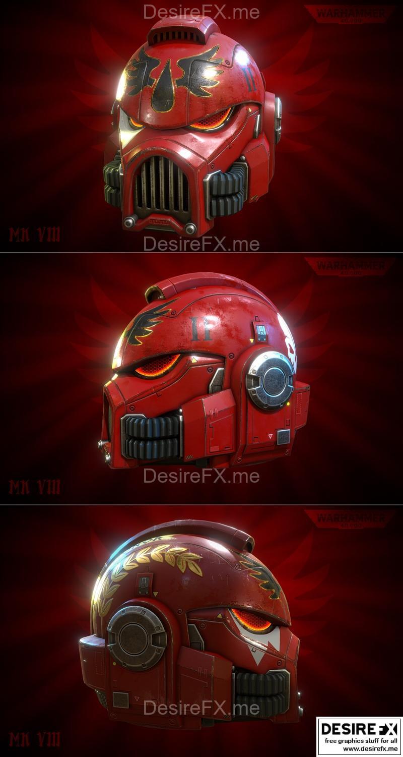 血色天使 Helmet MK VIII 3D打印模型|Helmet MK VIII blod angel – 3D Print Model STL