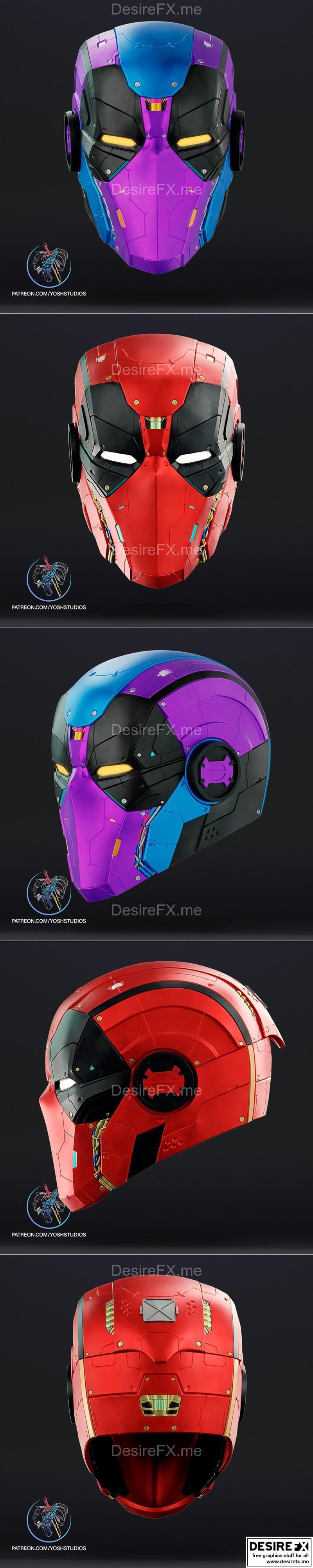 Yosh Studios - 闪电侠头盔 - 3D打印模型|Yosh Studios – Cyber Punk Deadpool Helmet – 3D Print Model STL