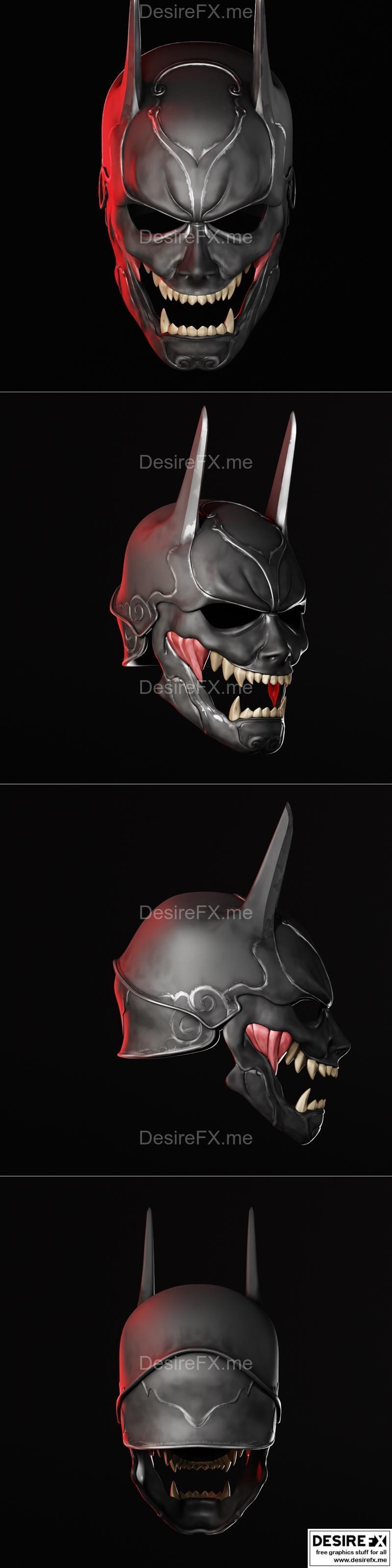 Yosh Studios - 三国蝙蝠侠面具 - 3D打印模型|Yosh Studios – Sengoku Batman Mask – 3D Print Model STL