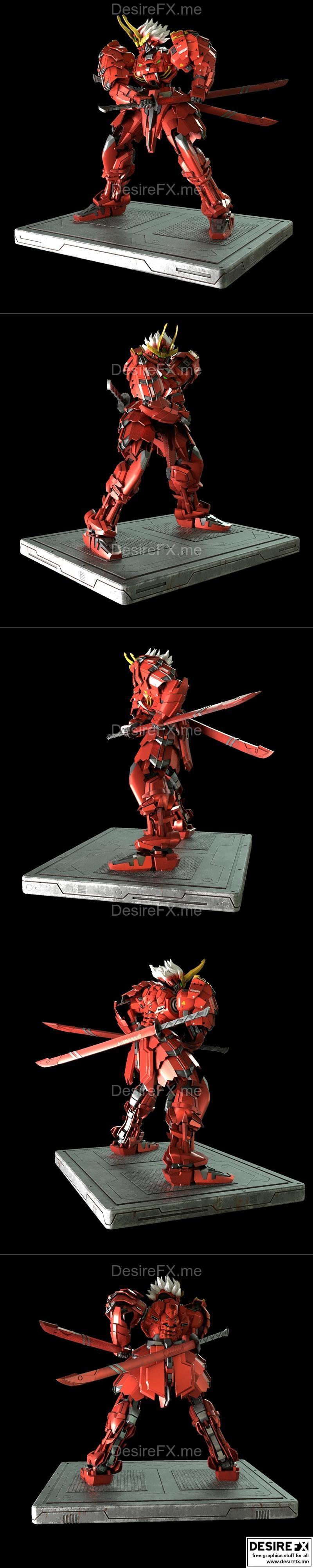甲贺直树高达 3D打印模型|Shingen Takeda Gundam Statue – 3D Print Model STL