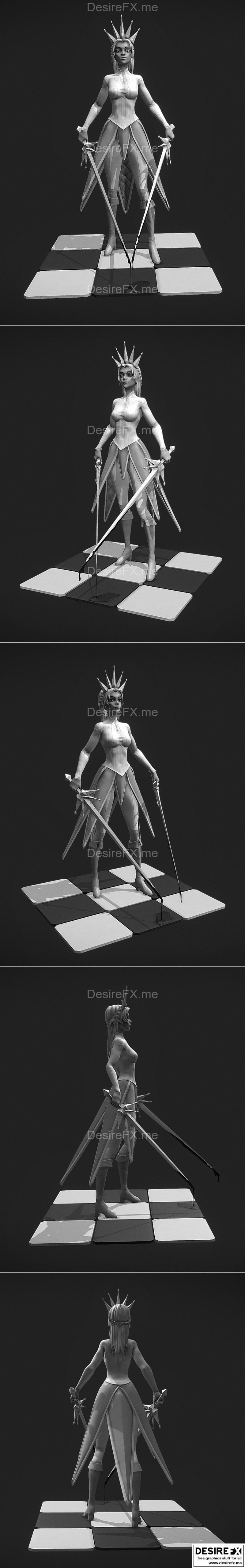 棋后雕像3D打印模型|Chess Queen Sculpt – 3D Print Model STL