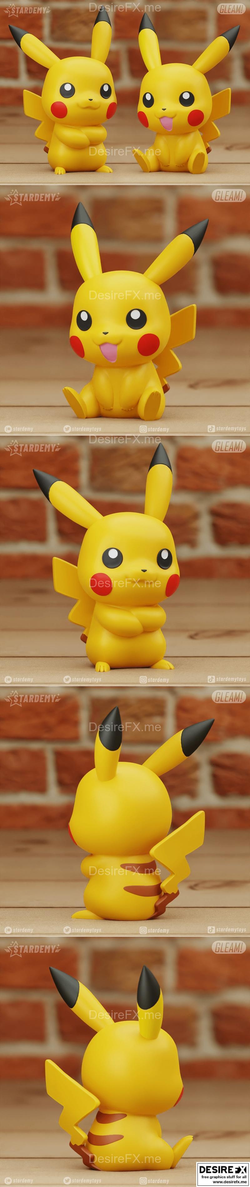 皮卡丘发光 3D打印模型|Pikachu Gleam – 3D Print Model STL