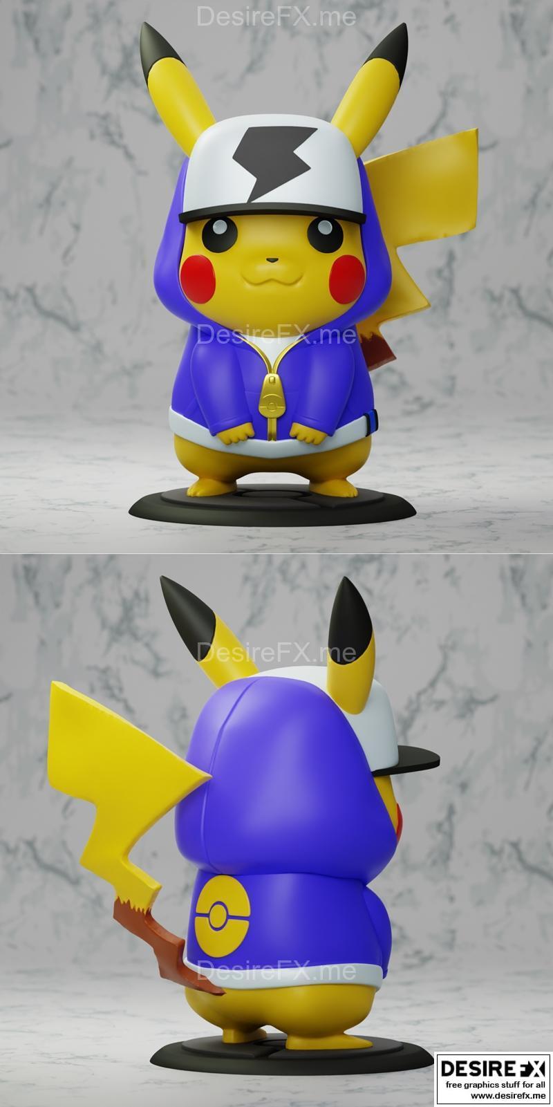 皮卡丘嘻哈明星3D打印模型|Pikachu Hiphop stardemy2.0 – 3D Print Model STL