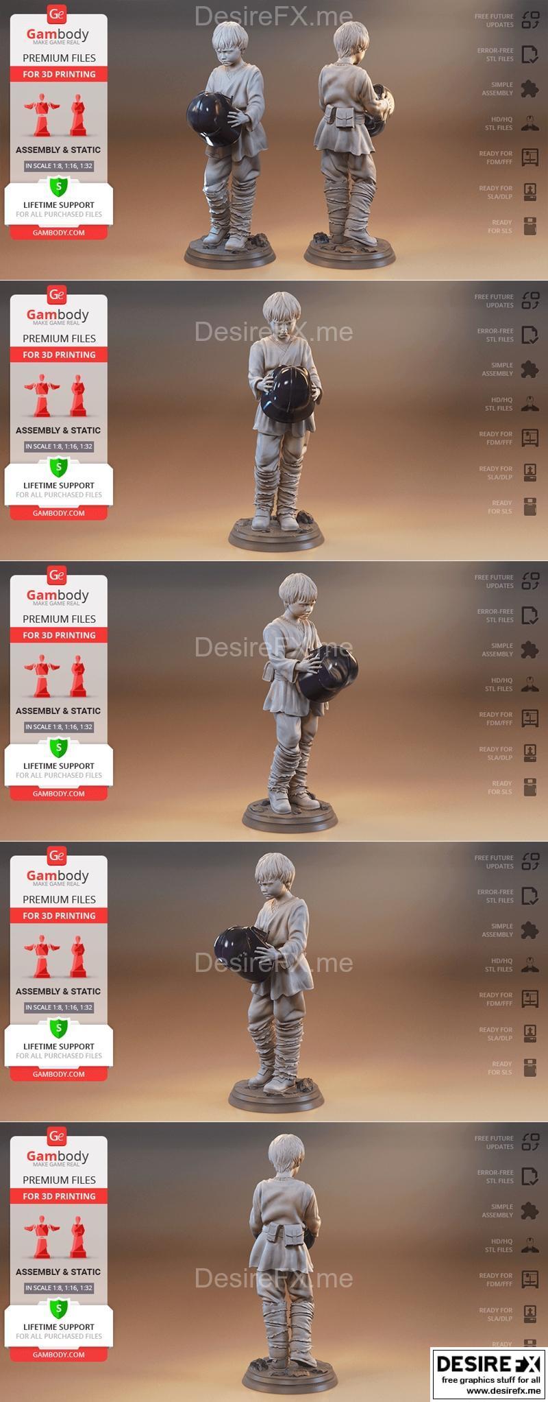 伽马身体-少年阿纳金·天行者-3D打印模型|Gambody – Young Anakin Skywalker – 3D Print Model STL