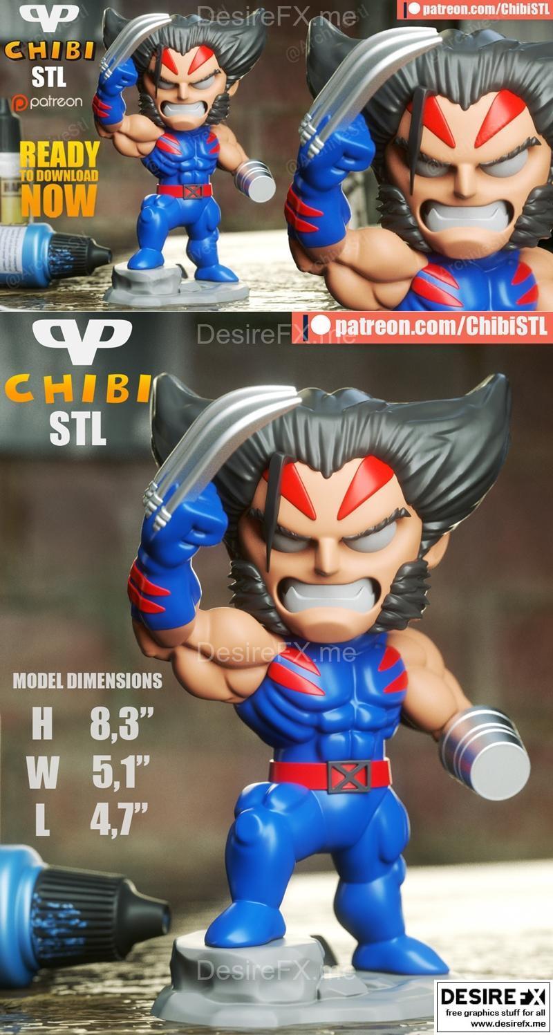 AOA Wolverine 捣蛋小恶魔 3D打印模型|AOA Wolverine Chibi – 3D Print Model STL