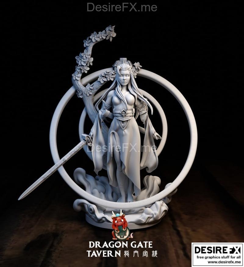龙之门酒馆 - 剑姬 - 3D打印模型|Dragon Gate Tavern – Sword Maiden – 3D Print Model STL