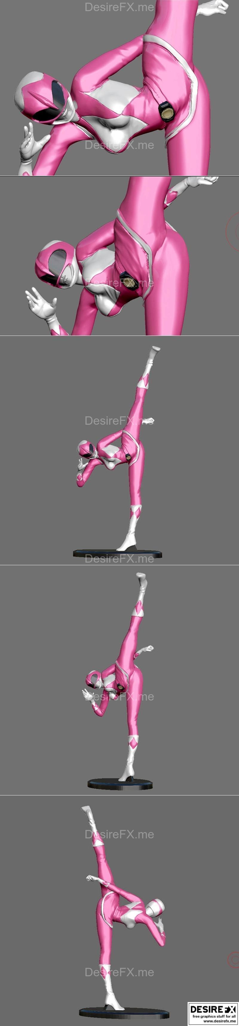 粉红战士 – 防御者 – 3D打印模型|Pink Ranger – Power Rangers – 3D Print Model STL