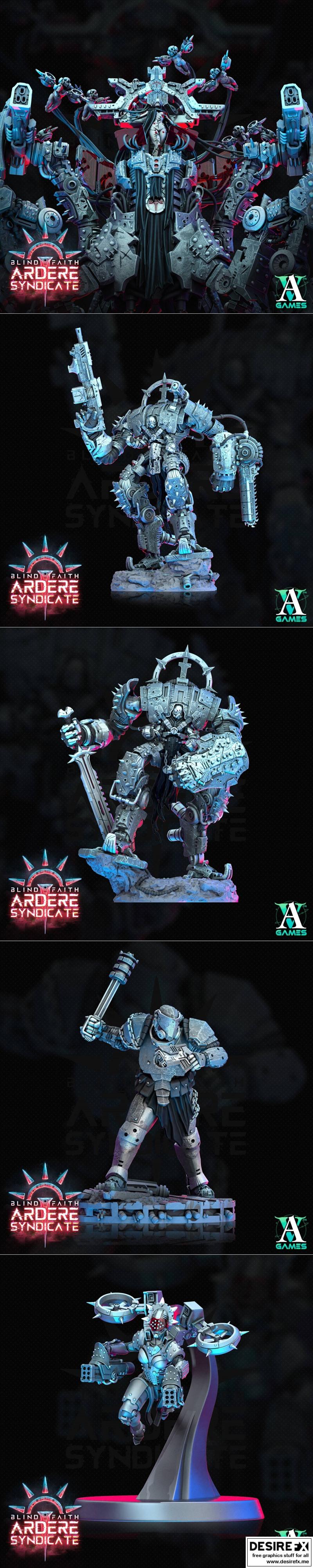 科幻题材盲信阿德瑞 Syndicate 3D打印模型|Archvillain Games Sci-Fi – Blind Faith Ardere Syndicate April 2023 – 3D Print Model STL