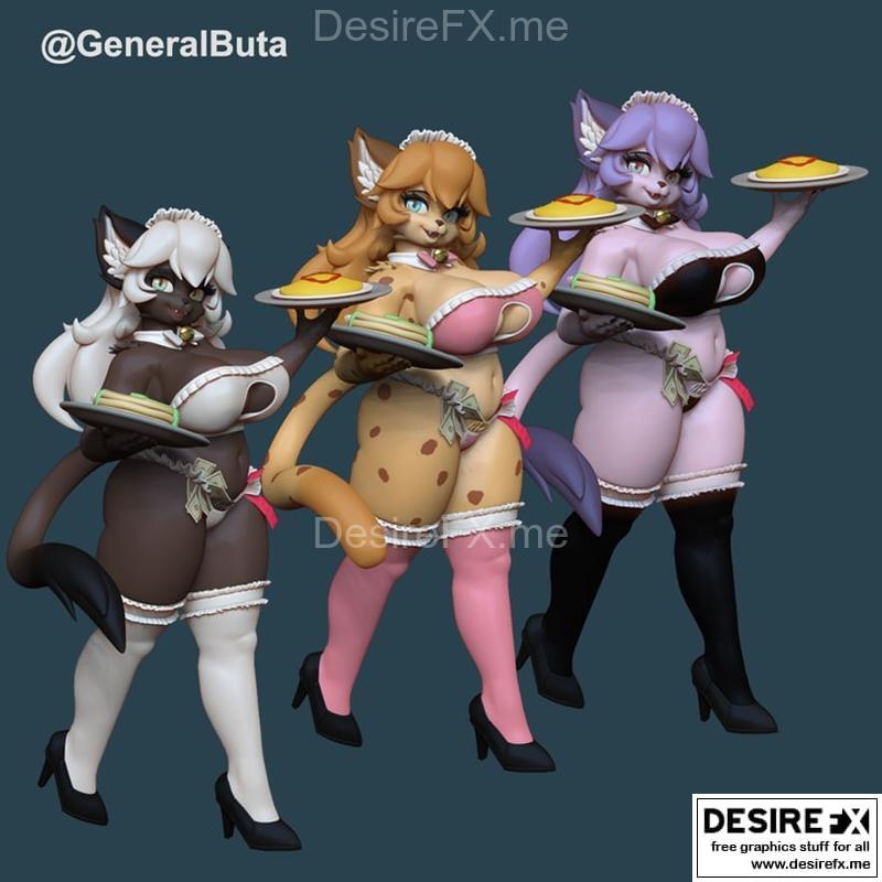 猫娘 3D打印模型 STL|Cat Maid – 3D Print Model STL