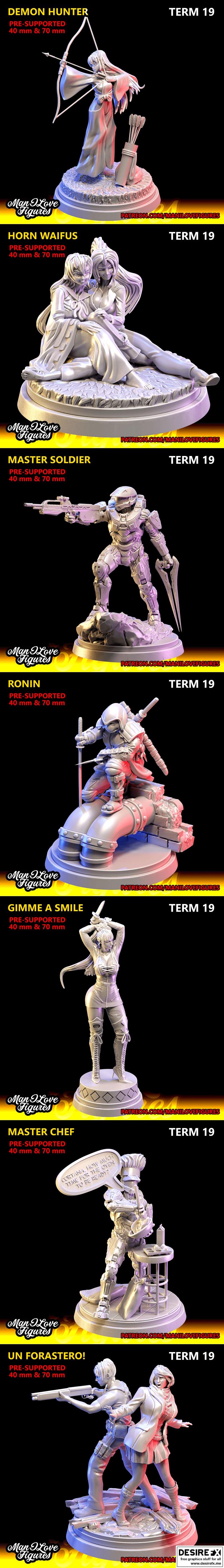 我爱的动漫角色——Term 19 May 2023 3D打印模型|Man I Love Figures – Term 19 May 2023 – 3D Print Model STL