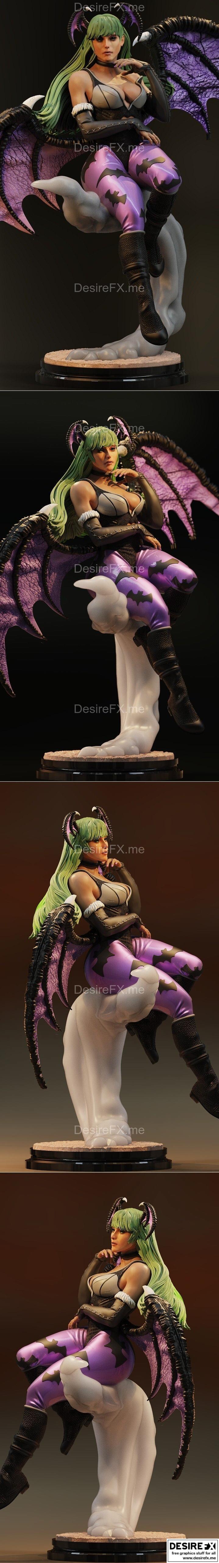 黑暗之魂系列放松模型：莫里根·艾恩斯兰3D打印雕塑|Morrigan Aensland Relaxing from Darkstalkers – 3D Print Model STL