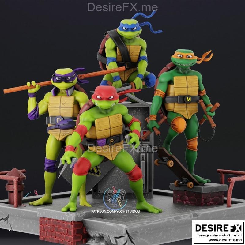 Yosh Studios - 雷神战士雕像 - 3D打印模型|Yosh Studios – TMNT Statue – 3D Print Model STL