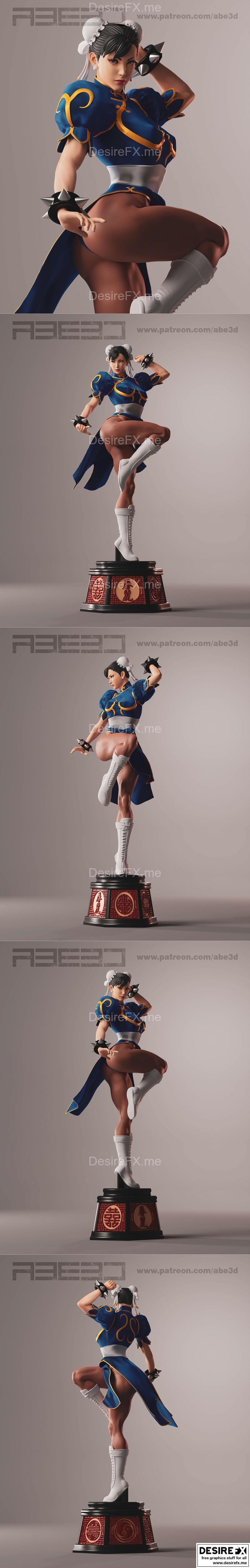 Abe3D - 铁拳经典 - 芙蓉莉（春丽）3D打印模型|Abe3D – Chun-Li Classic – 3D Print Model STL