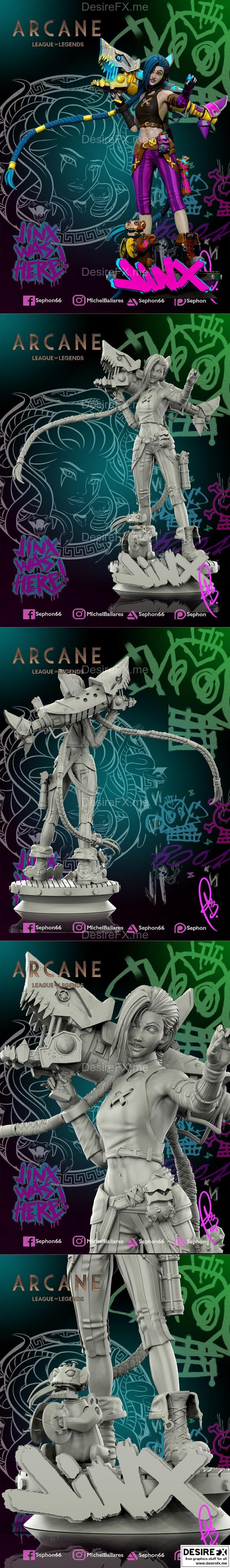 Jinx - 战争之巅 3D打印模型|Jinx – Arcane by Creative Geek MB – 3D Print Model STL