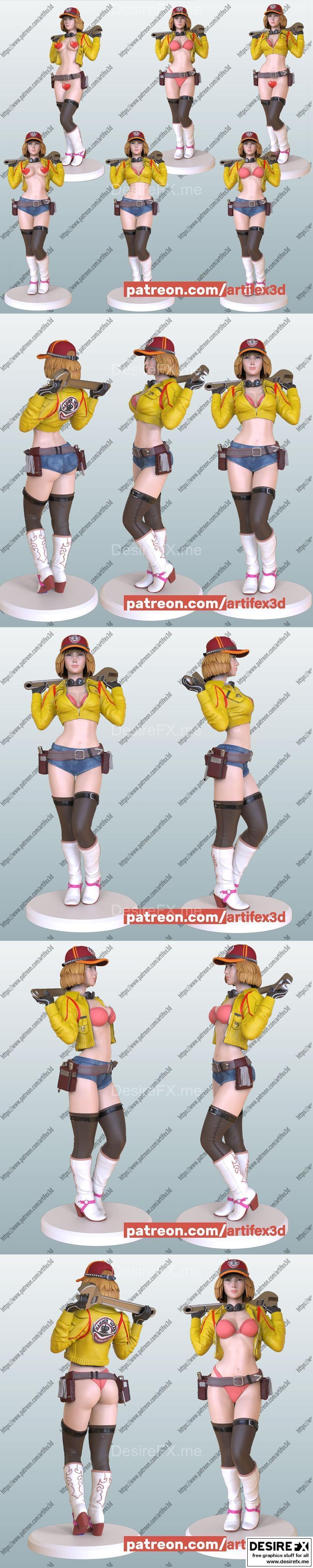 Artifex3D -  Final Fantasy - 琳妮丝 3D打印模型|Artifex3D – Cindy Aurum Final Fantasy – 3D Print Model STL