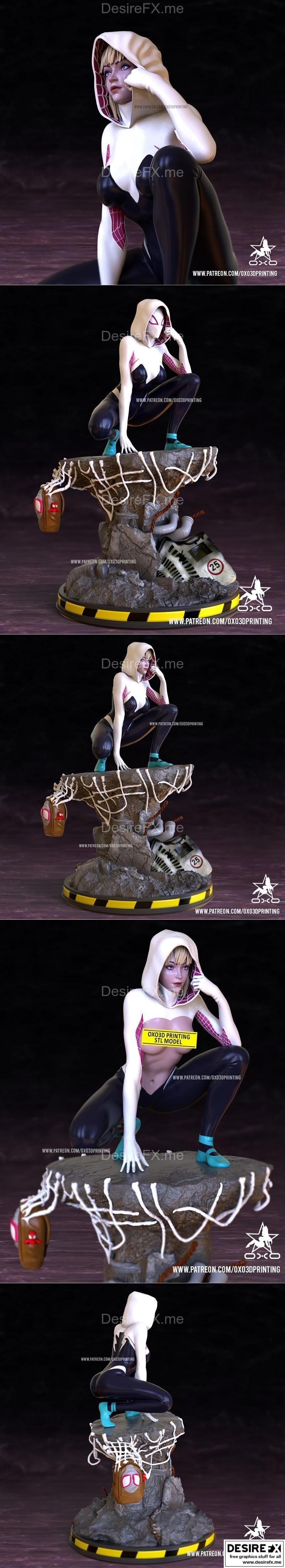 OXO3D - 蜘蛛女侠 - 3D打印模型|OXO3D – Spider Gwen – 3D Print Model STL