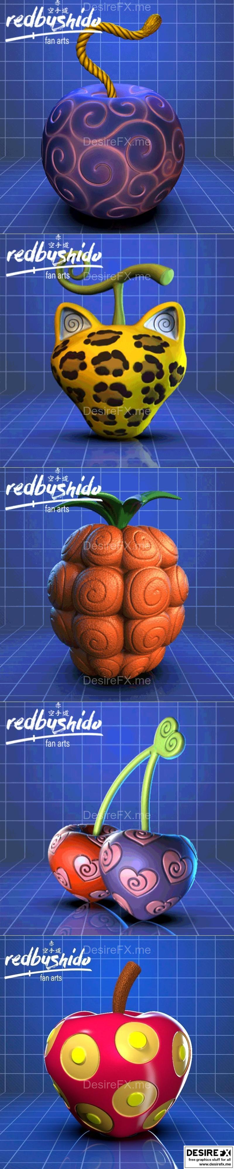 红发歌剧社 - 阿克姆之米 - 3D打印模型|Redbushido – Akuma No Mi Pack – 3D Print Model STL