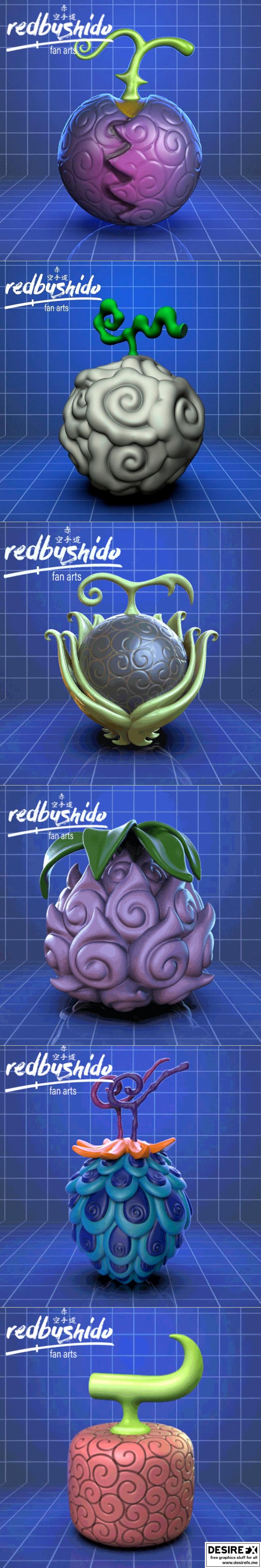 红发歌剧社 - 阿克姆之米 - 3D打印模型|Redbushido – Akuma No Mi Pack – 3D Print Model STL