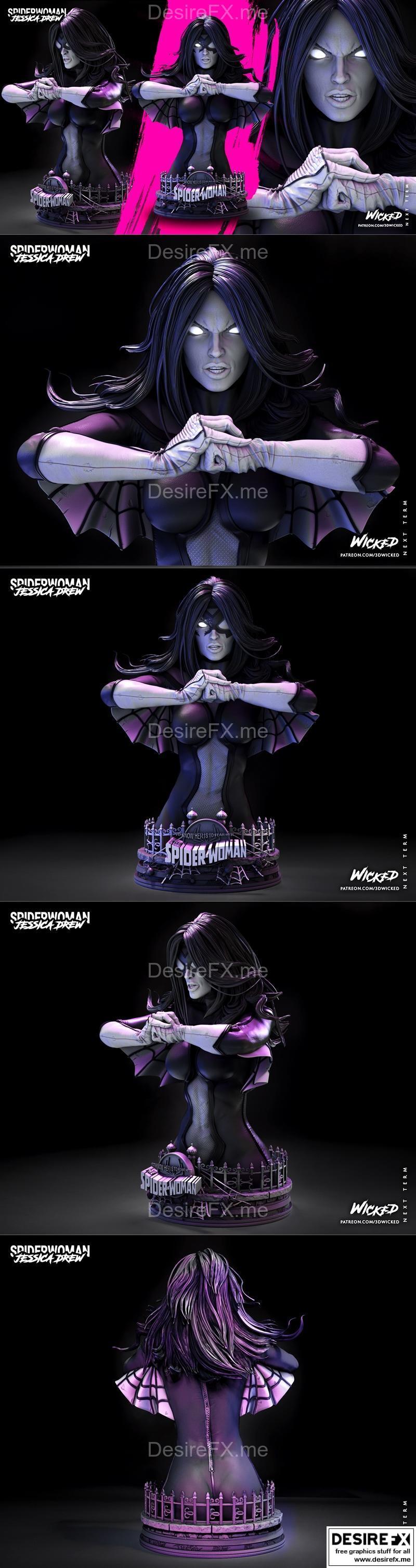 WICKED蜘蛛女侠3D打印模型|WICKED – Spider Woman Bust – 3D Print Model STL