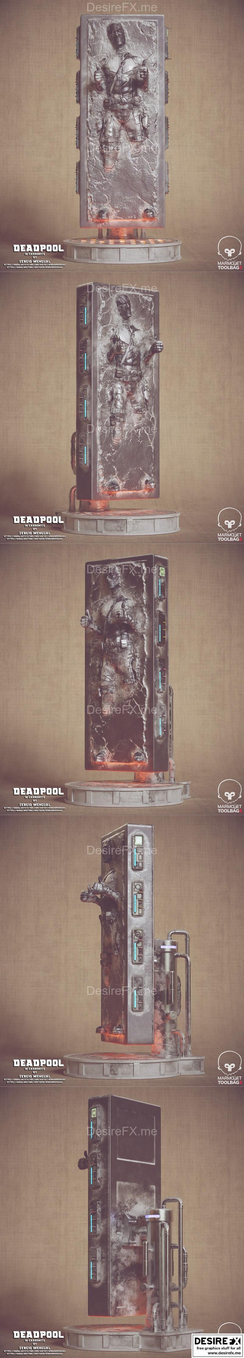 死侍碳冰模型 3D打印版|Deadpool Carbonite – 3D Print Model STL
