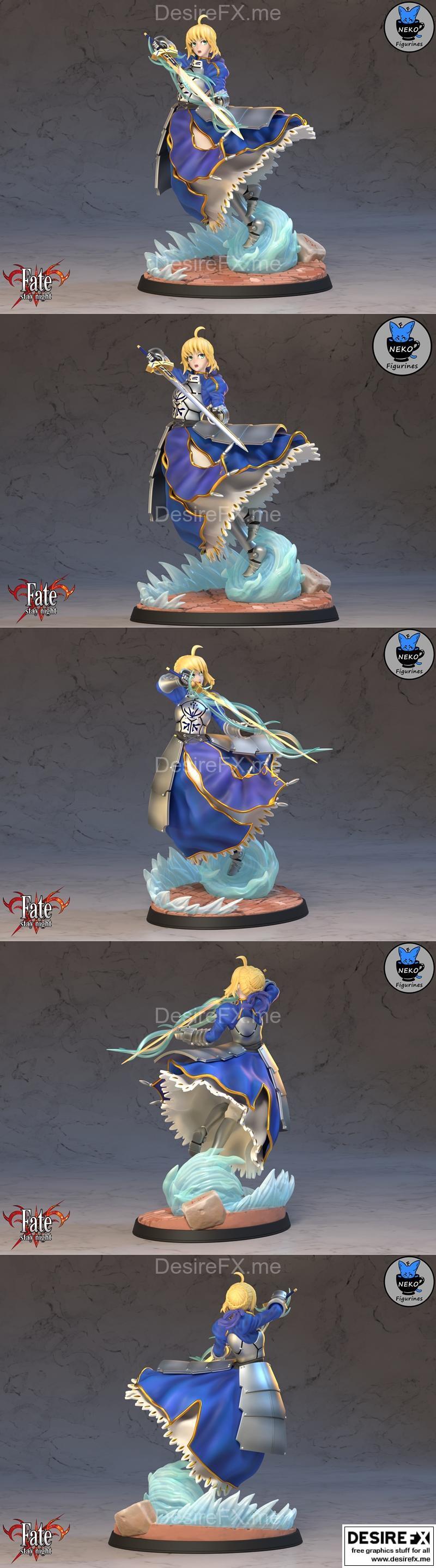 Saber - 3D打印猫咪立牌模型|Saber – Neko Figurines – 3D Print Model STL