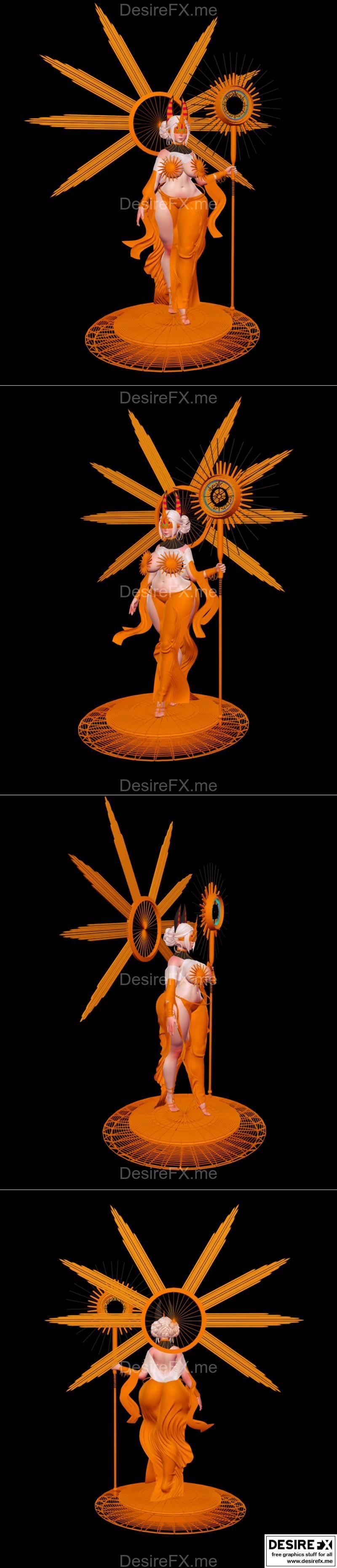 太阳女神——3D打印模型|Goddess of the sun – 3D Print Model STL